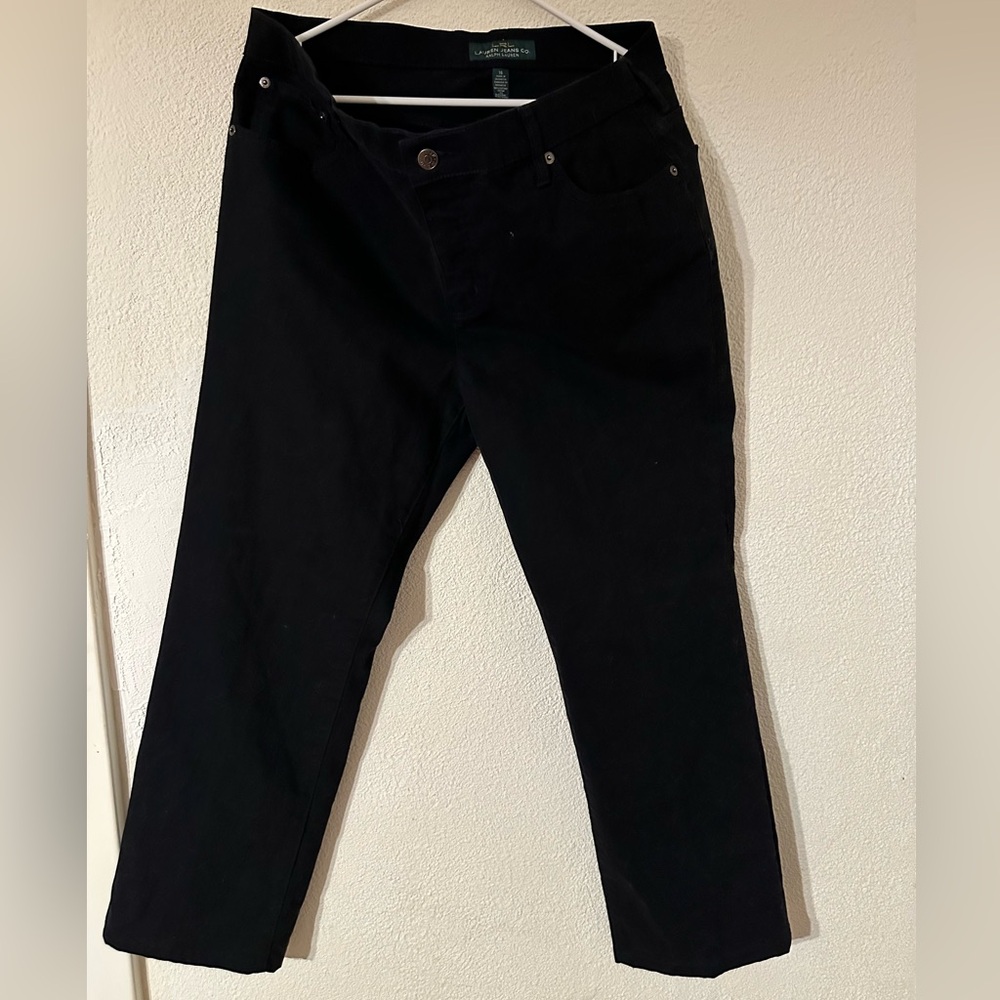 Lauren Jeans Co. Ralph Lauren Jeans Women Black Denim Classic Straight Size 16